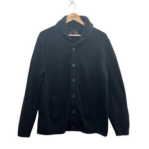Tasso Elba Wool Alpaca Black Button Sweater Luxury Yarn Size Large